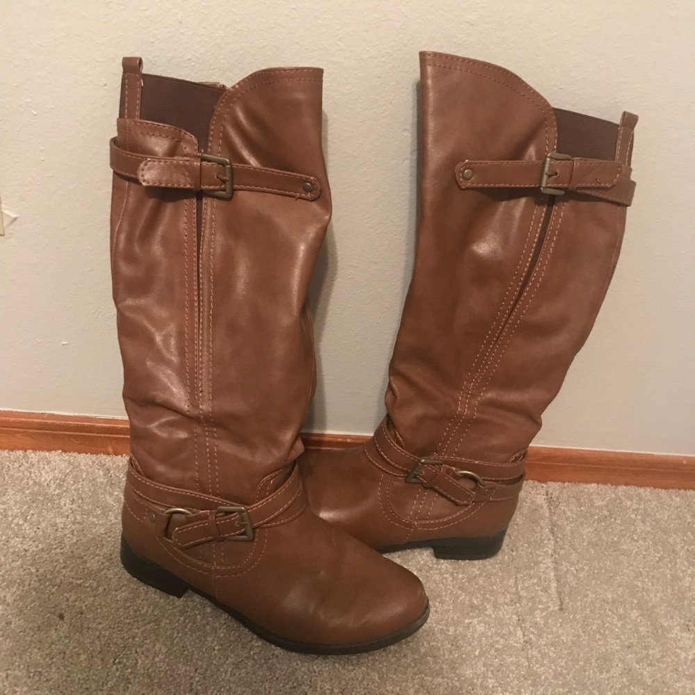 Brown knee boots